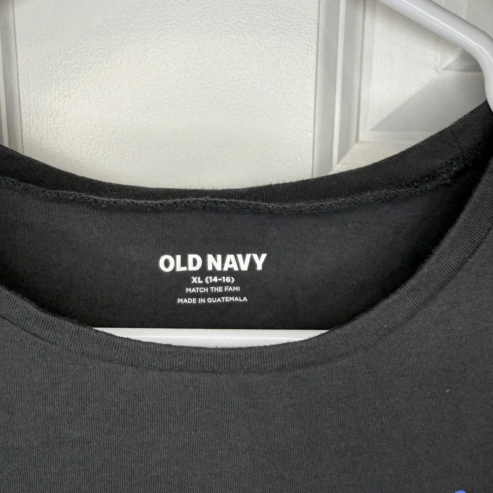 Old Navy Kids Size XL 14-16 Black‎ Peace Sign Patriotic Graphic T-Shirt